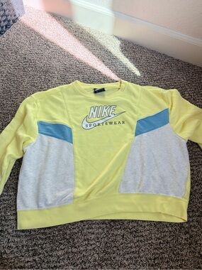 Nike Yellow Crewneck Sweatshirt with Black Logo